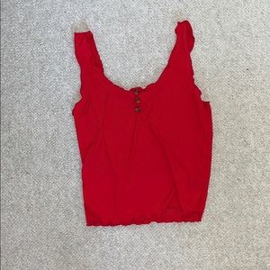 Red tank top from PacSun